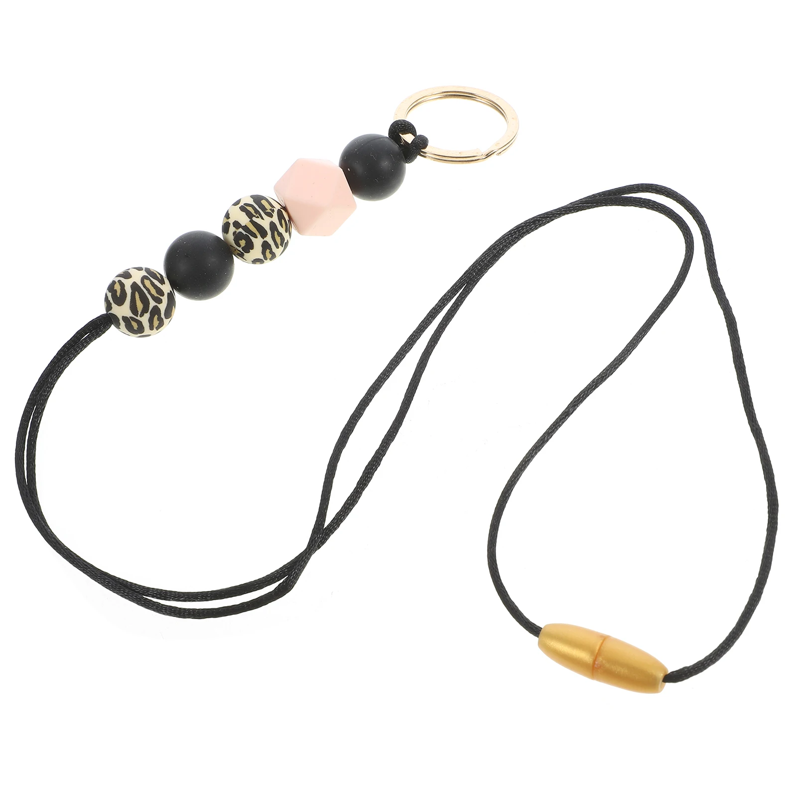 

Colorful Beads Lanyard Keychain for ID Card Wooden Badge Staff Keys Cute Teacher Lanyards Anti Materials Durability