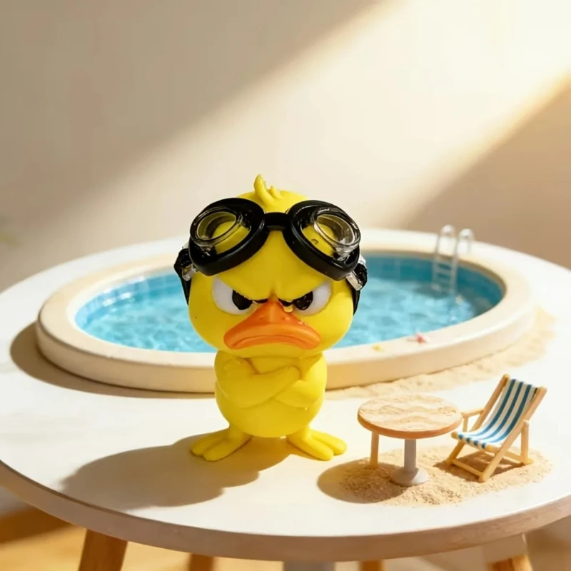 1PC An Angry Chest Hugging Duck Ornament with Swimming Goggles, Suitable for Multiple Scenes As Decoration and Party Gifts