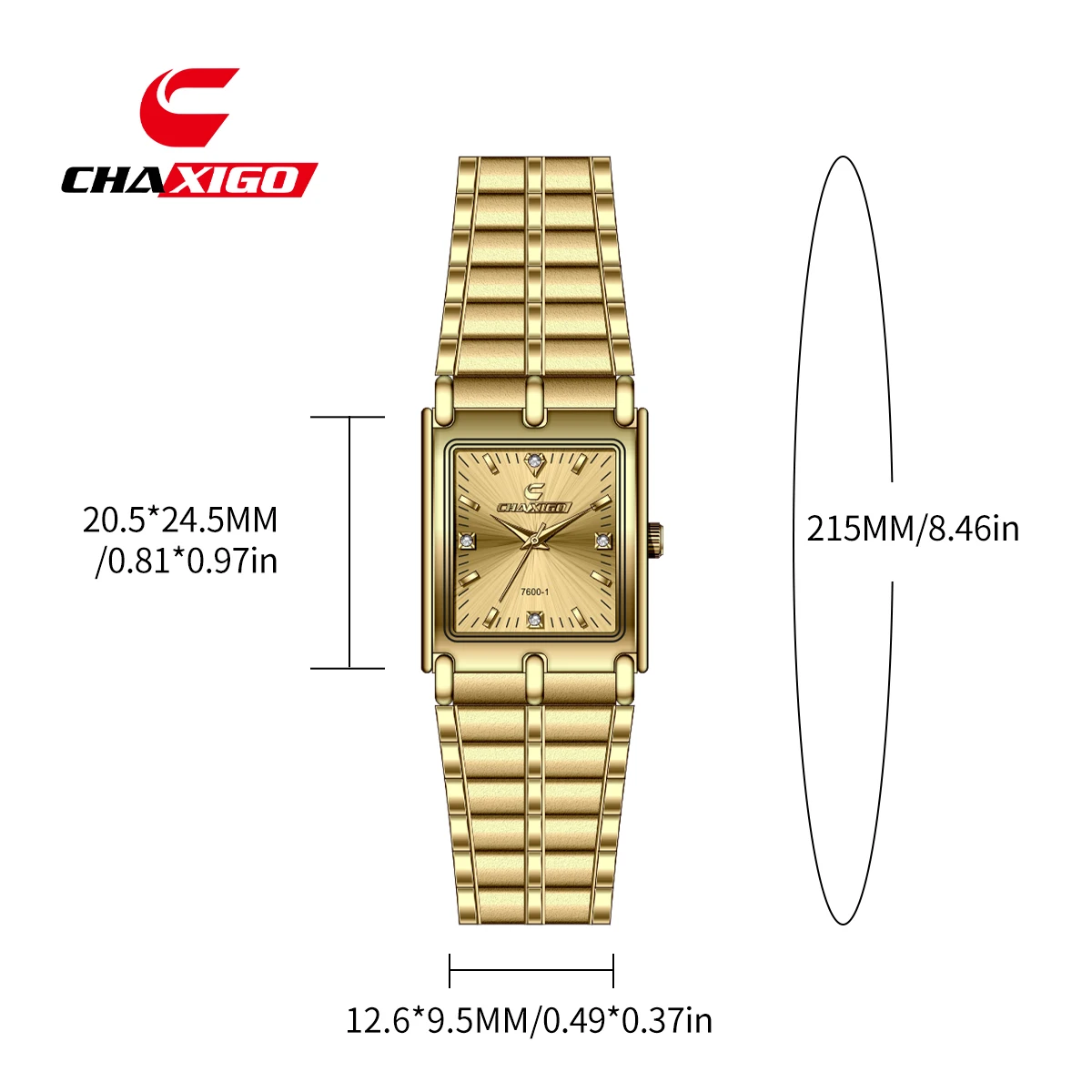 ساعة CHAXIGO النسائية الكلاسيكية المصنوعة من الفولاذ المقاوم للصدأ بنمط كاجوال، مقاومة للماء حتى 30 مترًا، مينا زجاجي معدني #5