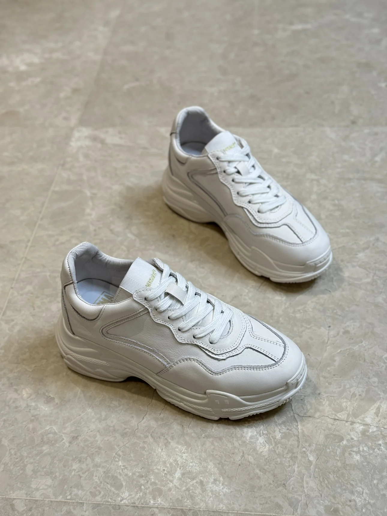

MEMA Password Women's Thi Bot Casual oes Spring New Sle Heightening Flat Footowing Cross Bule Leisure White Snea...