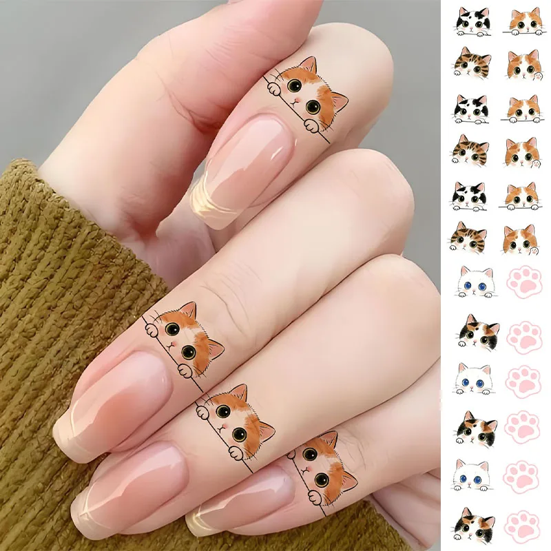 

Meow Meow Ring Finger Tattoo Stickers - Waterproof, Long-lasting, Cute Cartoon Cat Temporary Stickers - Realistic Tattoos