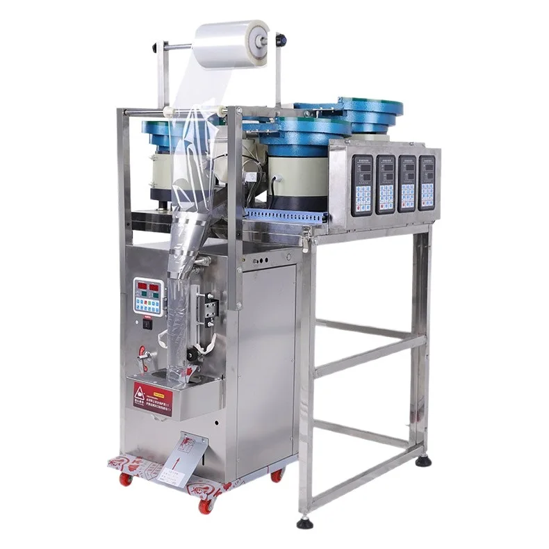 

Automatic hardware screw packaging machine Plastic particle nut gasket Vibrating disc sub-assembly machine Counting baler