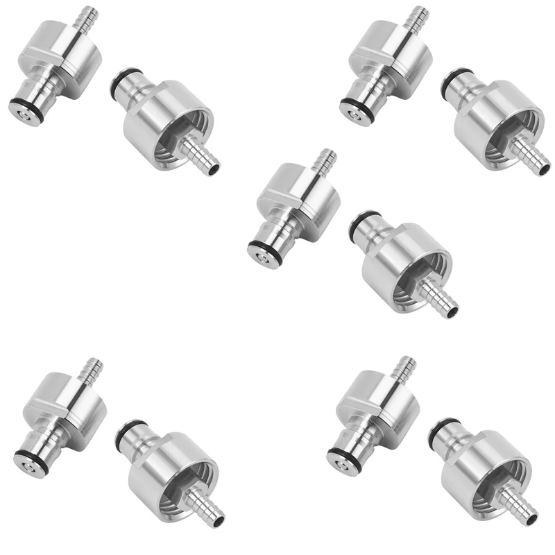 

AS60-10Pcs/Lot 304 Stainless Steel Carbonation Cap 5/16 Inch Barb, Ball Lock Type, Fit Soft Drink PET Bottles