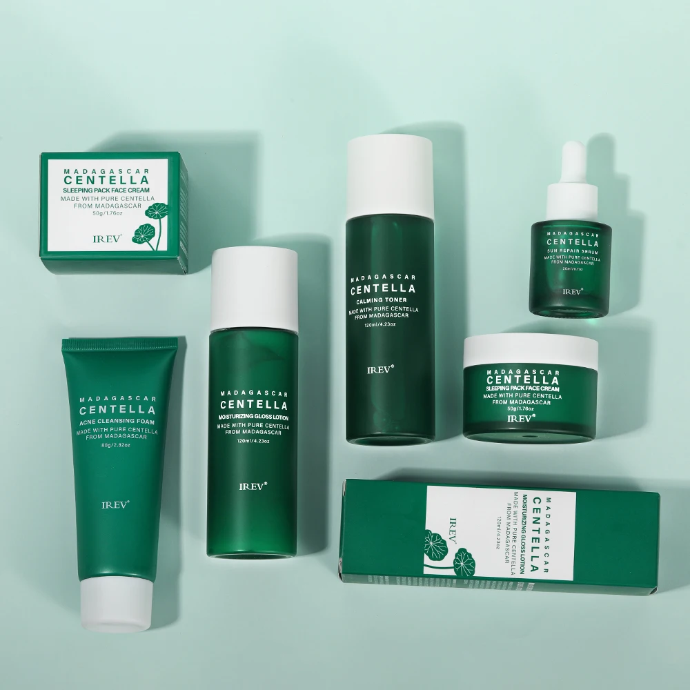 5 pezzi Centella Set di cosmetici per la cura della pelle del viso Set Centella Water Milk Whitening Anti-Aging Set completo di prodotti per la cura della pelle