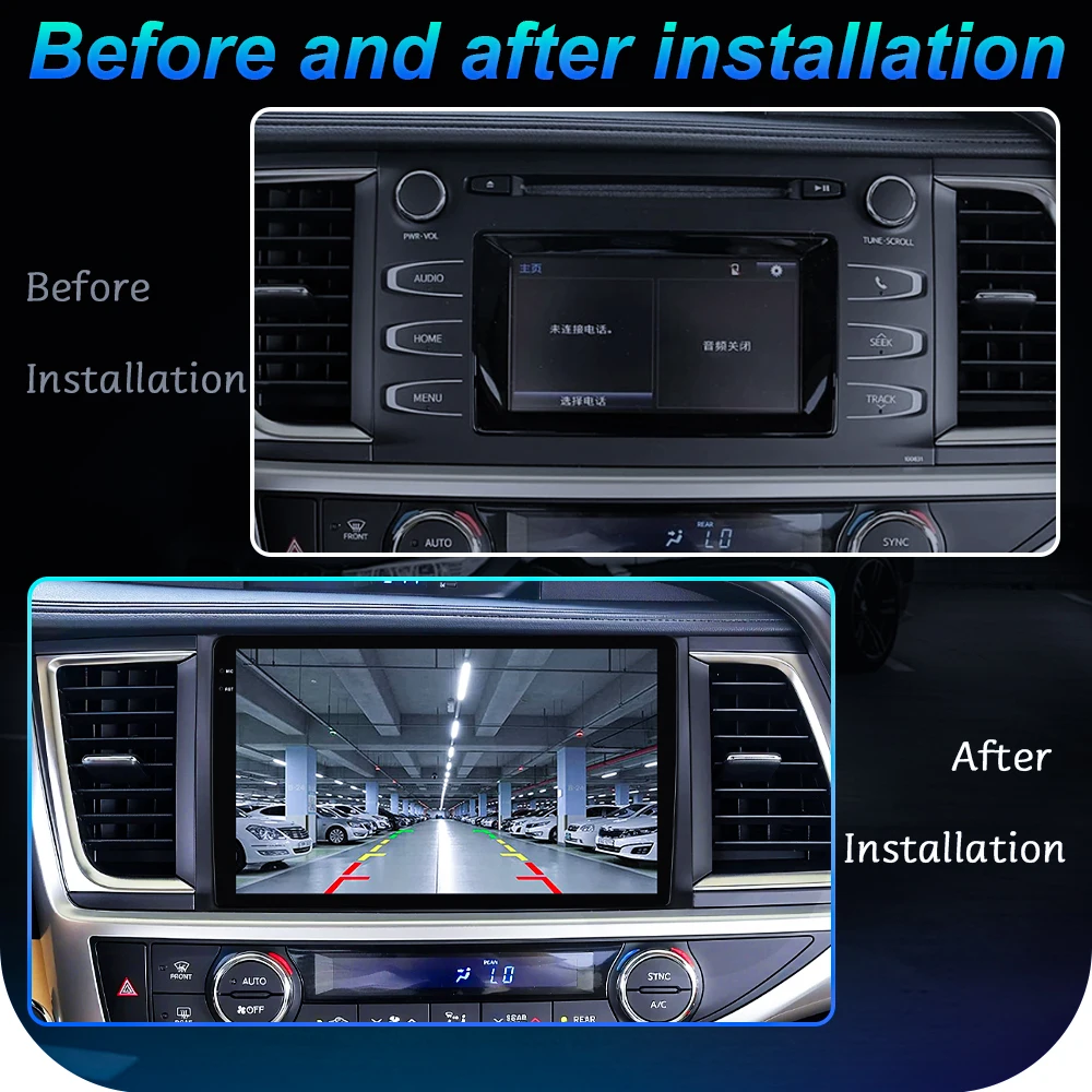 Android For Toyota Highlander Kluger 3 XU50 2013-2018 Car Radio Bluetooth Navigation Multimedia Player GPS WiFi+4G Carplay Auto