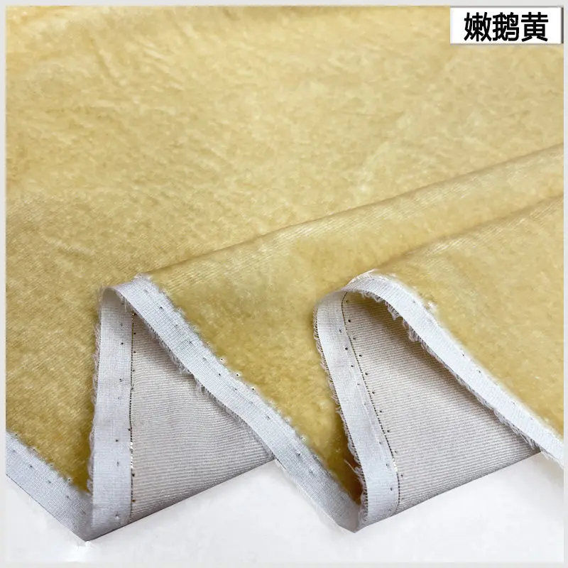 Silk Silk Stretch Solid Color Golden Velvet Cloth High-End Cheongsam Dress Japanese and Korean Style Fabric