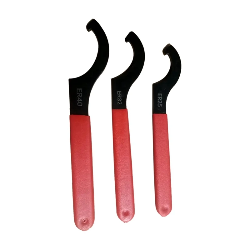 3 PCS ER Multi-Specification Electrophoresis Blackening Wrench ER25/32/40 Wrench Black & Red