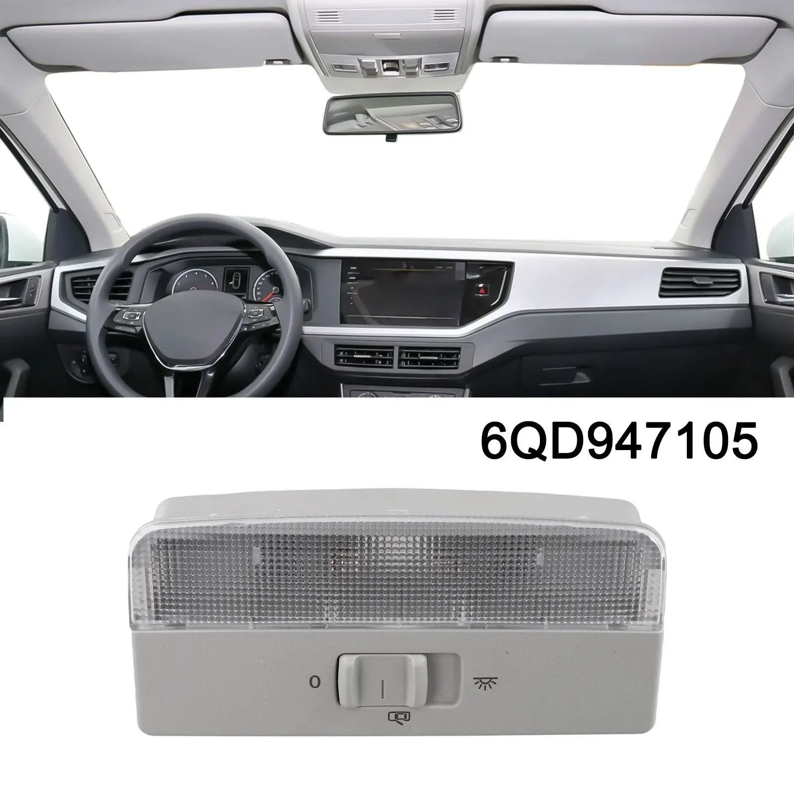 Interior Dome Reading Light Compatible with Models including For Polo and For Jetta using OEM Number 6QD947105