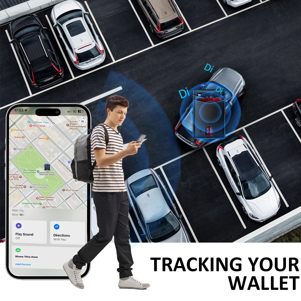 Умный кошелек с GPS-трекером для мужчин, работает с устройством Apple Findmy IOS, только кожаный кошелек с трекером, не для устройств Android, подарок