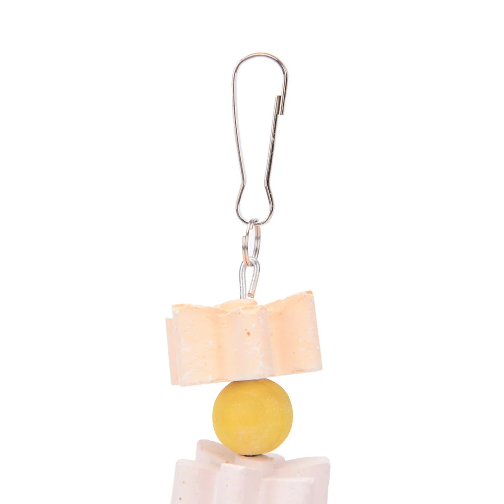 

2Pcs Flower Shape Molar Stone Pendant Calcium Enriched Chewing Tool for Birds Hamsters Rabbits Small Pets Cage Decor