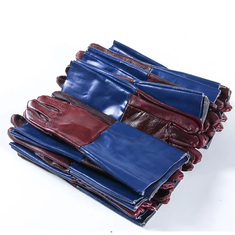 Soft Wear resistant Extended Leather Welding Protective Labor Gloves