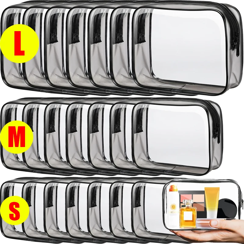 

1/3pcs Transparent Storage Bags Women Makeup Cosmetic Cases Organizer Travel Waterproof Wash Pouch Holder Large Capacity PVC Bag