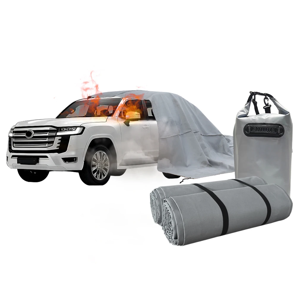 

China manufacture quality fiberglass charging stations Electric vehicle car fire blanket