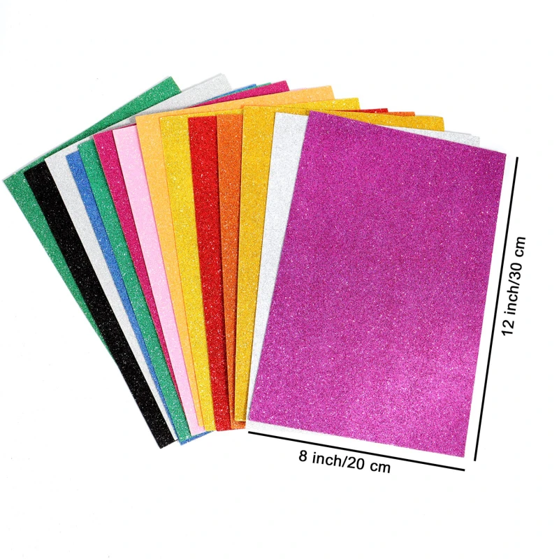 DIY Handmade Color Sponge Paper Color Random Glitter Bright Paper Childrens Handmade Foam Paper 10pcs With Adhesive Backing