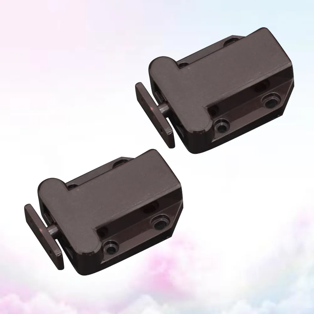 2Pcs Self-Locking Door Catch Press-to-Open Touch Latch for Cabinets Wardrobes Drawers Bookcases Cupboard Closer Heavy-Duty