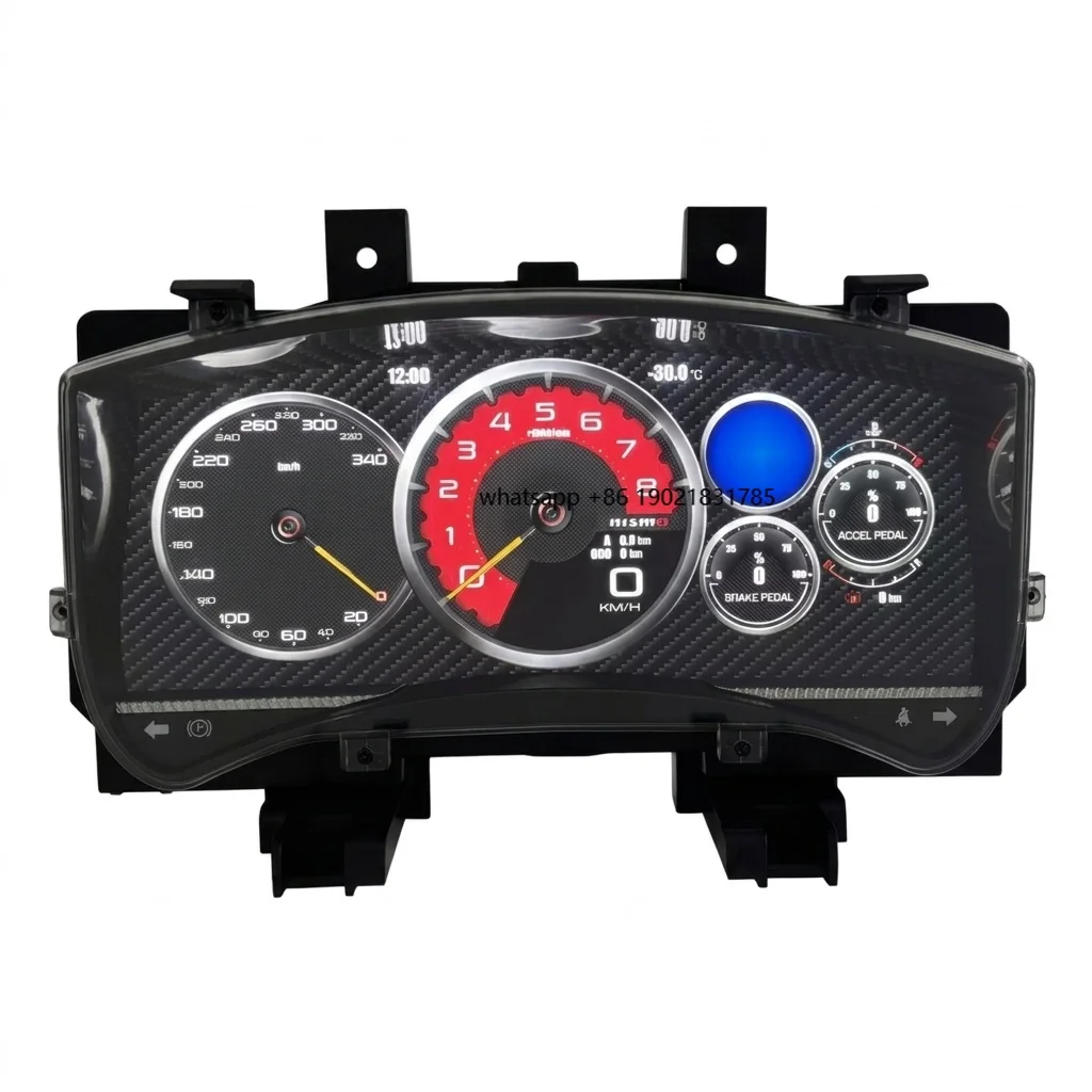 In Stock 12inch Digital Gauge Cluster Car Dashboard with Oil Temp Direct Upgrade for 09-17 GTR Black Yuefu