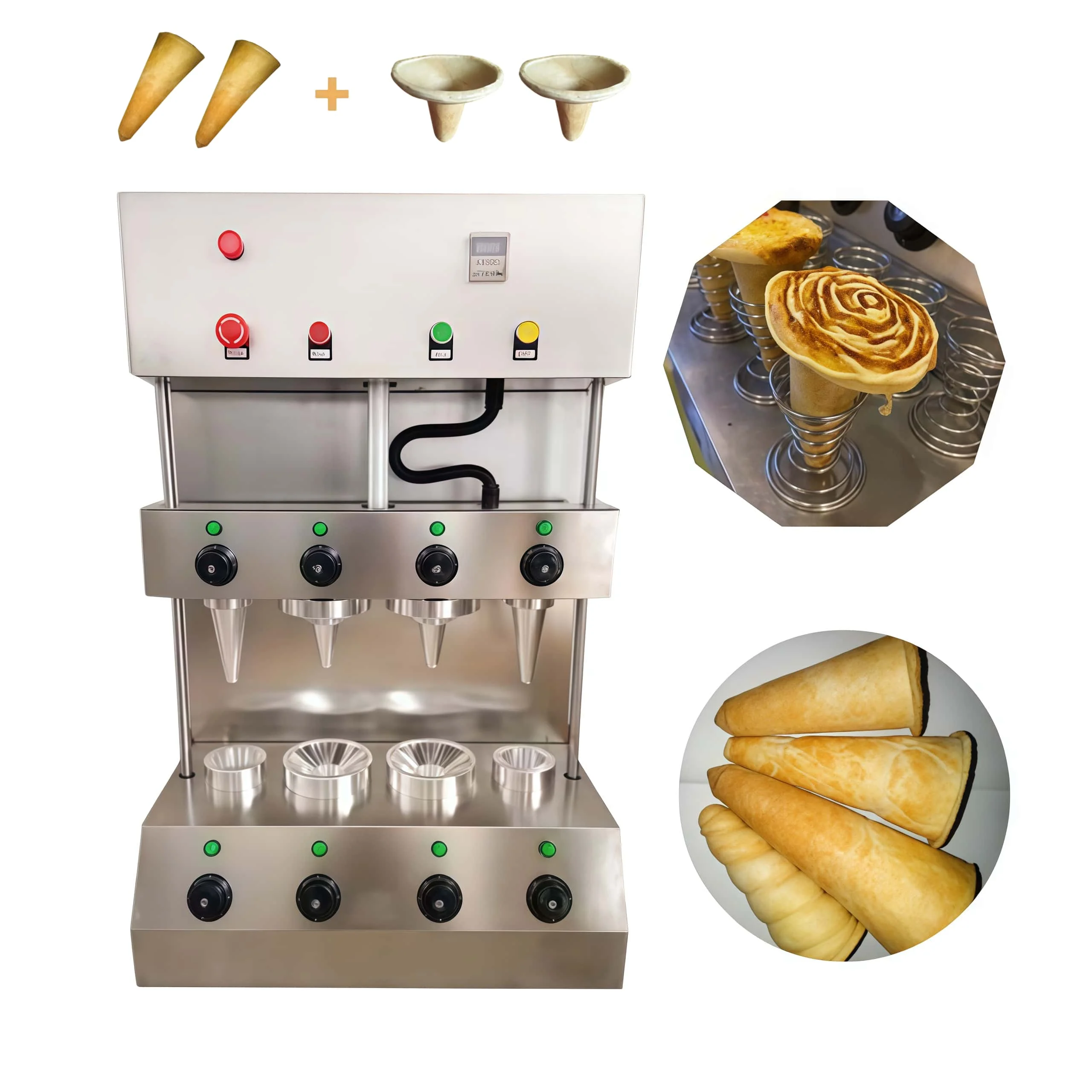 Portable Automatic Commercial Waffle Cone Making Pizza Cone Machine Ice Cream Edible Cone Cup Wafer Biscuit Maker Machine