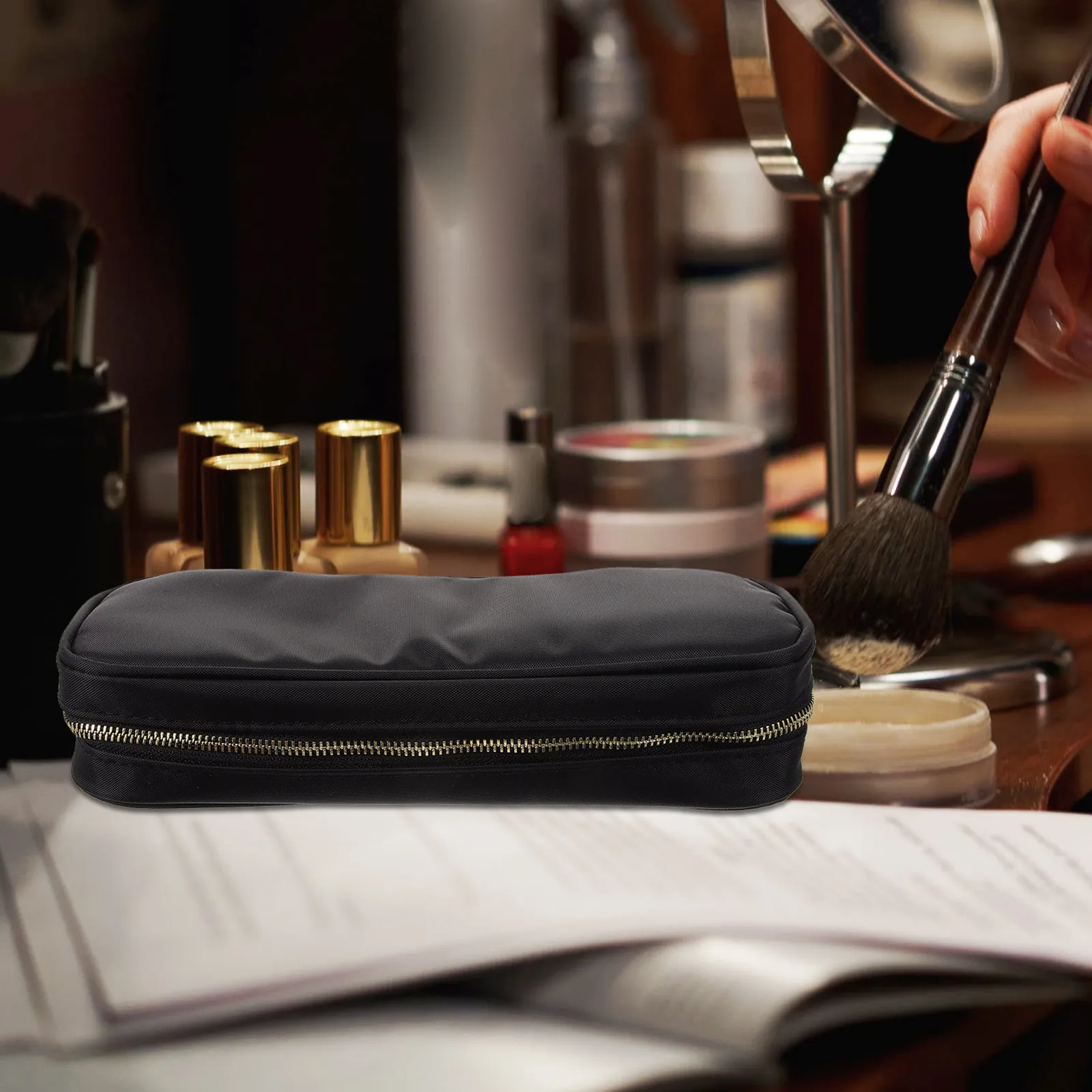 

Makeup Brush Bag Travel Portable Oxford Cloth Zipper Makeup Brush Storage Organizer Small Lightweight Pouch for Travel