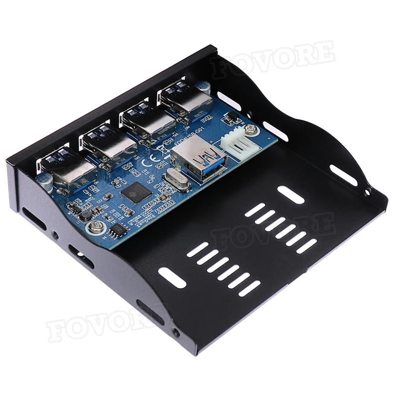 4 Ports USB 3.0 USB 3 Front Panel Hub USB3.0 Splitter Internal Combo Bracket Adapter for PC Desktop 3.5 Inch Floppy Bay