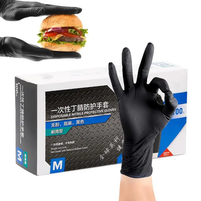 

Nitrile Gloves Nitrile Throwaway Gloves Food Safe Nitrile Gloves Latex Black 100X Nitrile Gloves For Cooking Household Cleaning