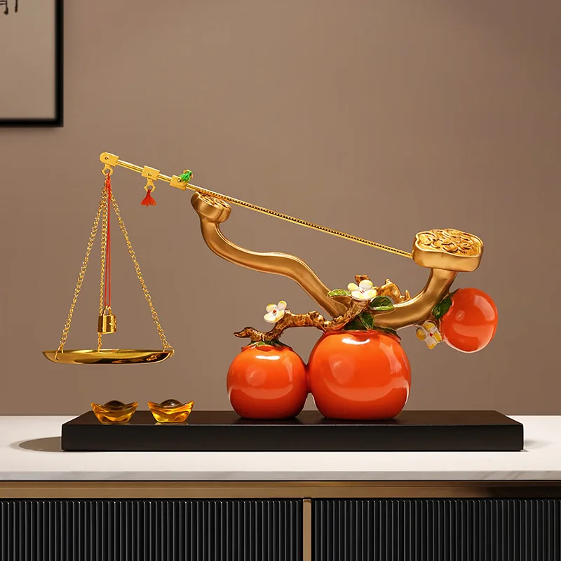 Chinese-style Persimmon Style Ornaments for The Living Room Entrance TV Cabinet Decoration, and Gifts for Moving Into A New Home