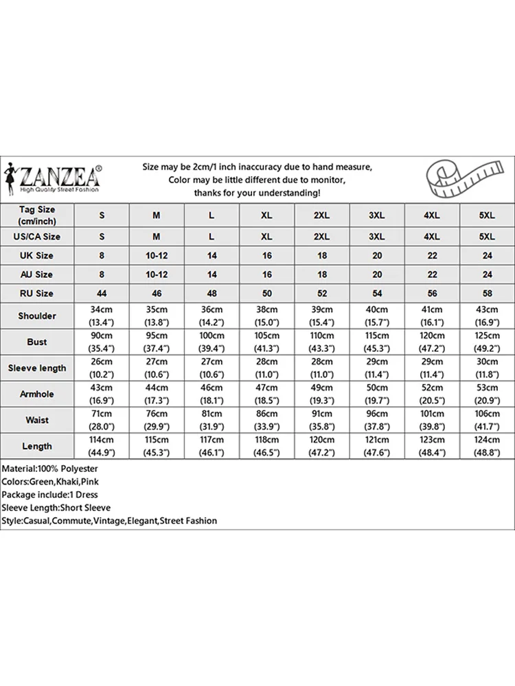 Zanzea เดรสแขนสั้นพองผ้าซาตินสำหรับผู้หญิง, เดรสมิดิแขนสั้นพิมพ์ลายจุดชุดเดรสเอวเอไลน์สง่างามวินเทจ gamis pesta เกาหลี