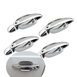 New Carbon Fiber Chrome Car Door Handle Bowl Cover Sticker for Audi A3 2008-2012 Styling Accessories