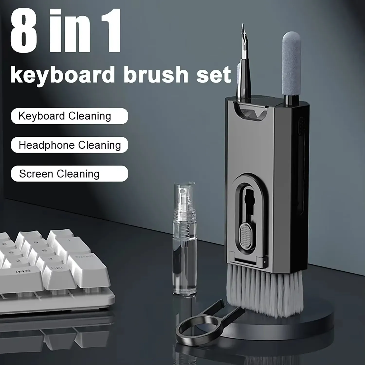 8 in1 Electronic Heady Multifunctional Cleaning Brush Kit Screen Cleaner for Earphone Keyboard Laptop Phone PC Monitor Camera