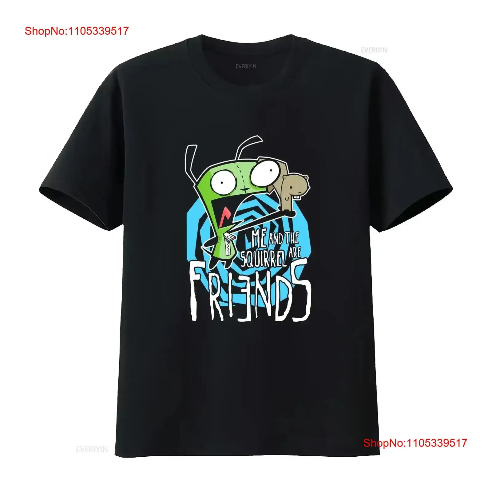 Invader Zim Mens' Me And The Squirrel Are Friends T Shirt All Sizes YI1194 vintage Washed Casual Breathable graphic Stretched