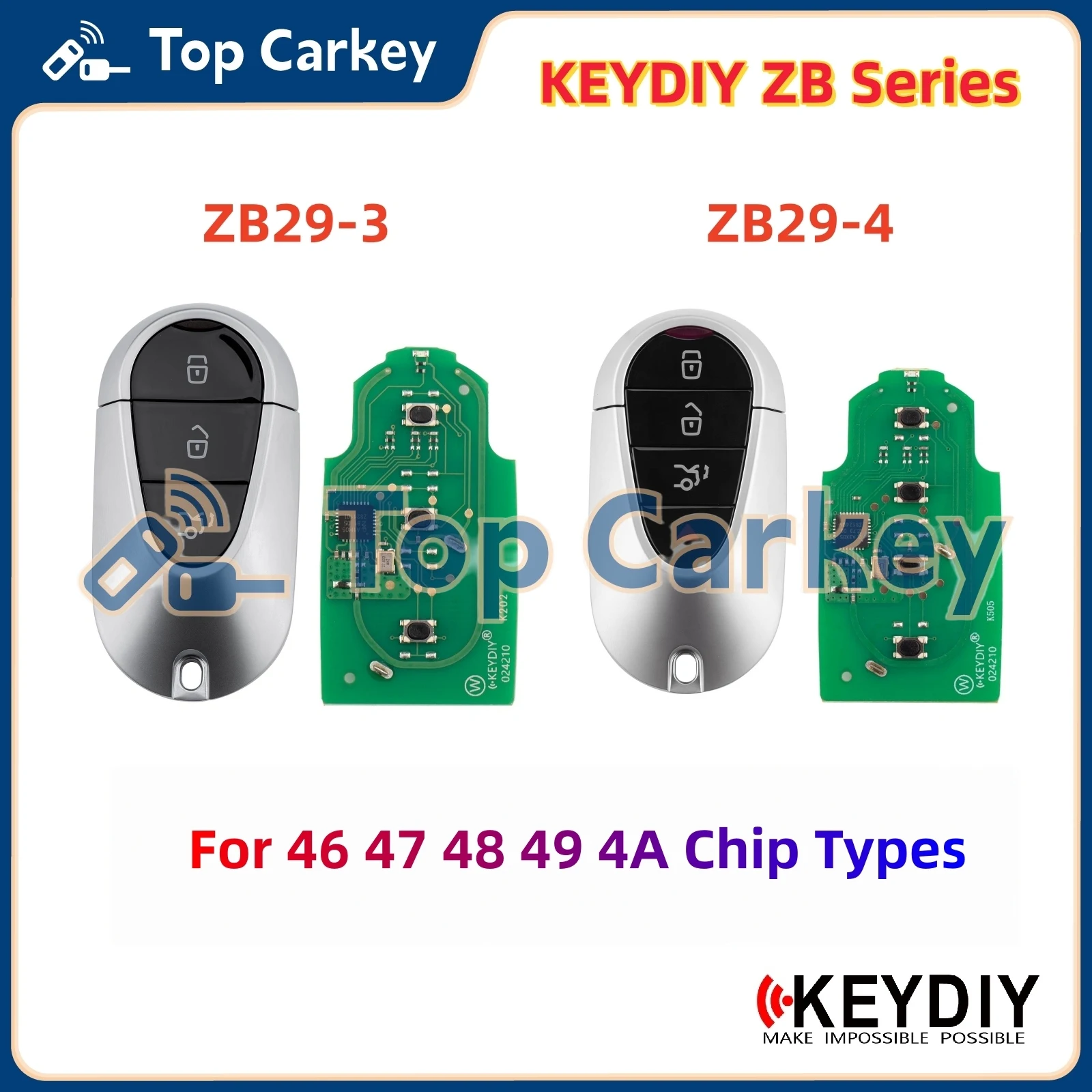 KEYDIY KD ZB29 ZB29-3 ZB29-4 Universal Smart Key MB Style for 46 47 48 49 4A Chip Types
