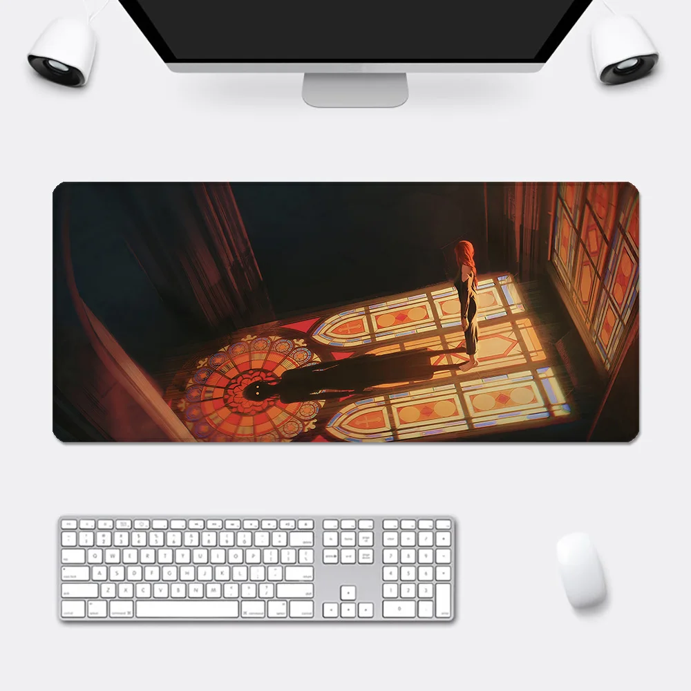 Makima Chainsaw Man Mousepad HD Printing Computer Gamers Locking Edge Non-slip Mouse Pad XXL90x40cm Keyboard PC Desk Pad