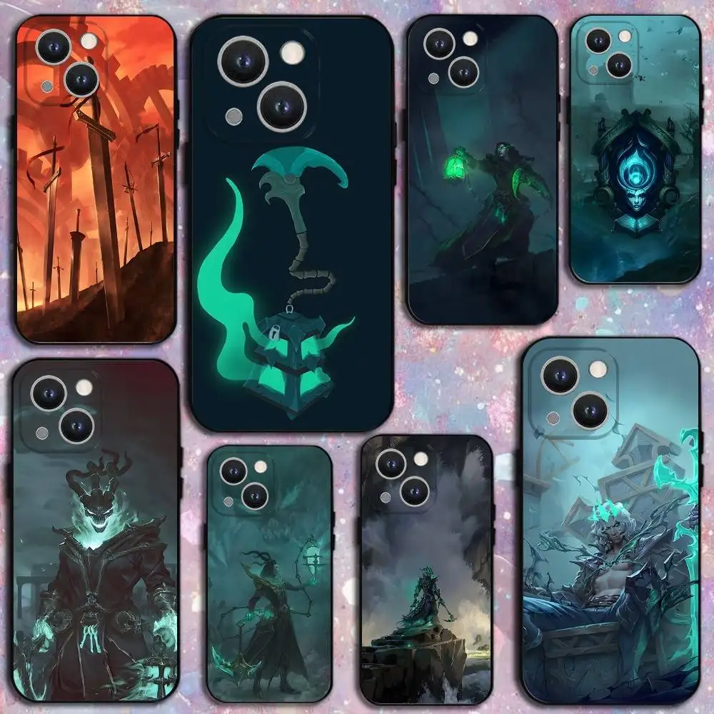 

Game Thresh Chain Warden Phone Case For iPhone 16,15,14,13,12,11 Plus,Pro Max,XS,X,XR,SE,Mini,8,7,Soft Silicone Black Cover