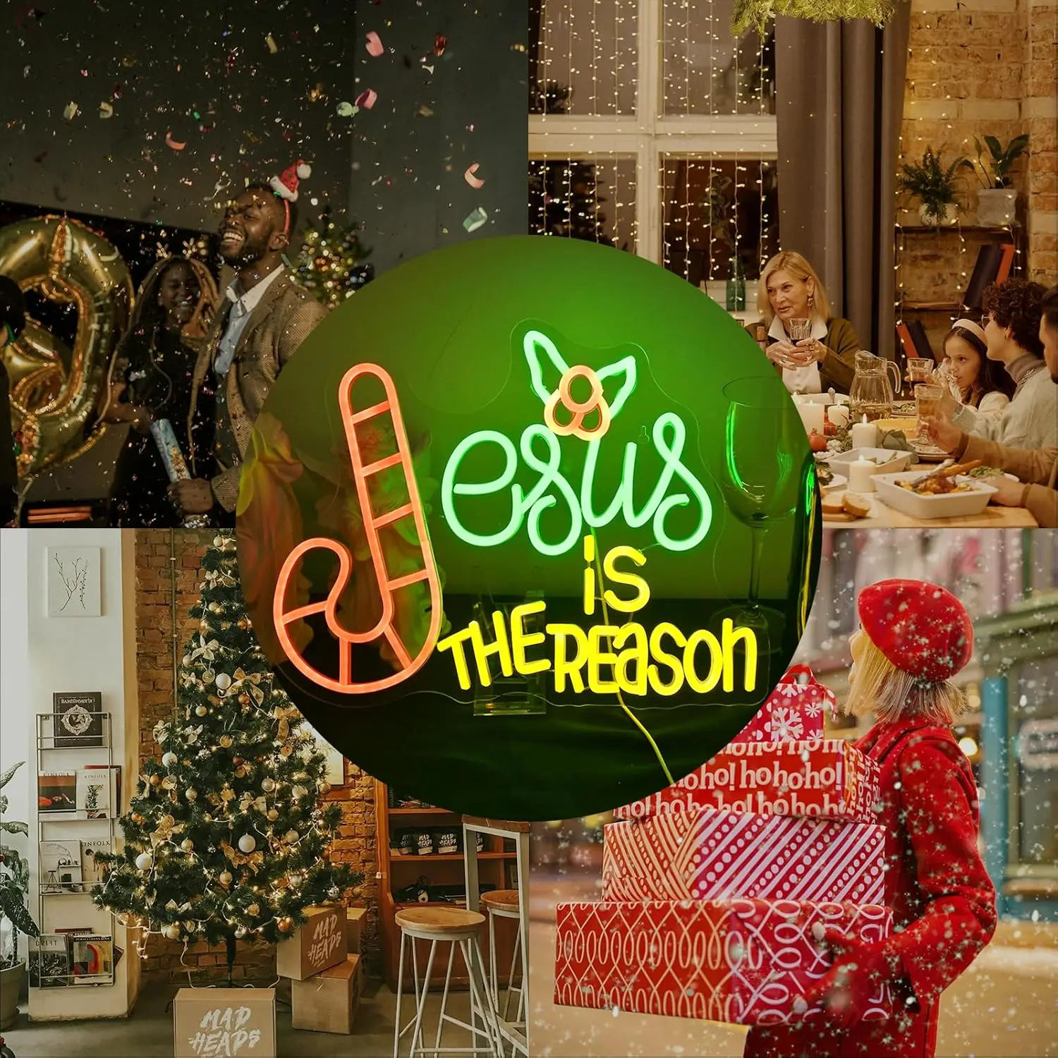 Jesus Is The Reason Neon Led Sign For Christmas Room Decoration Home Party Bar Club Shop Wall Decor USB Powered Wall Decor Lamp