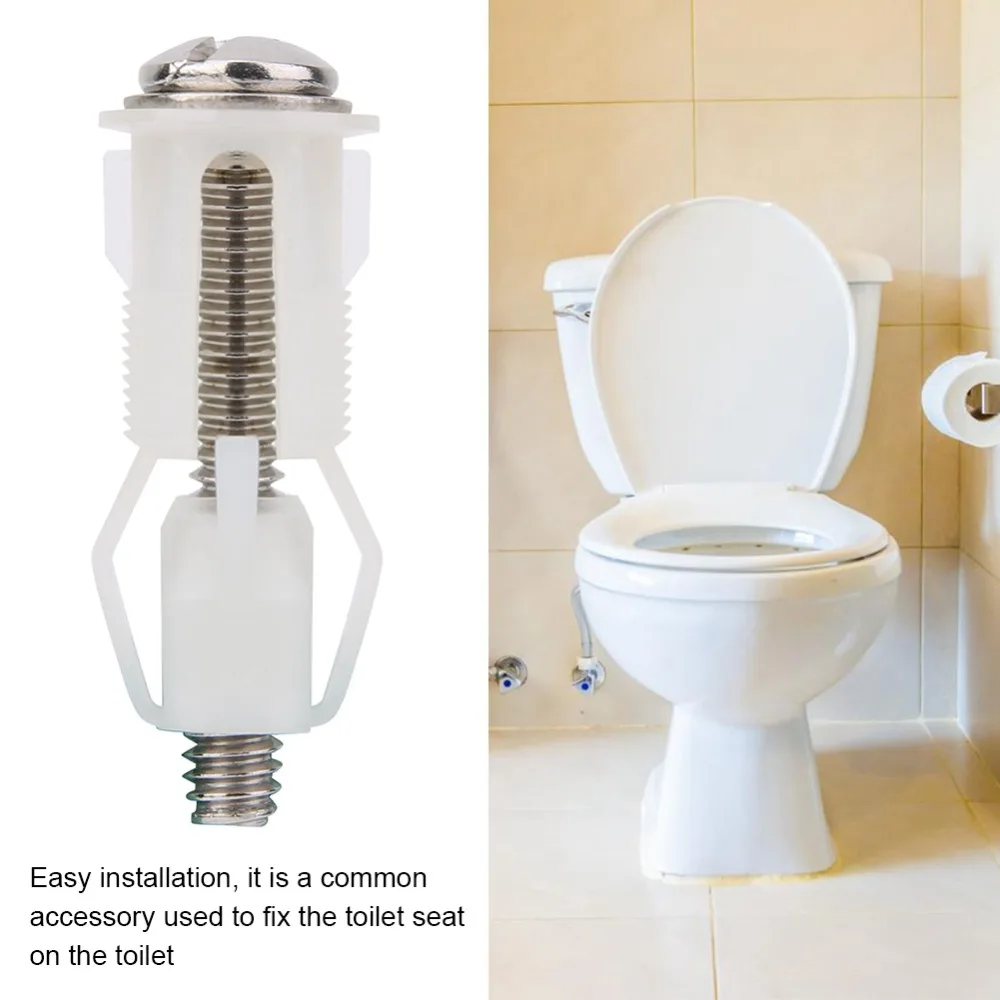 3 Pairs ABS Plastic Expander Toilet Seat Screw Set Blind Hole Fixings Top Mount Toilet Repairing Tools Stainless Steel Bolts