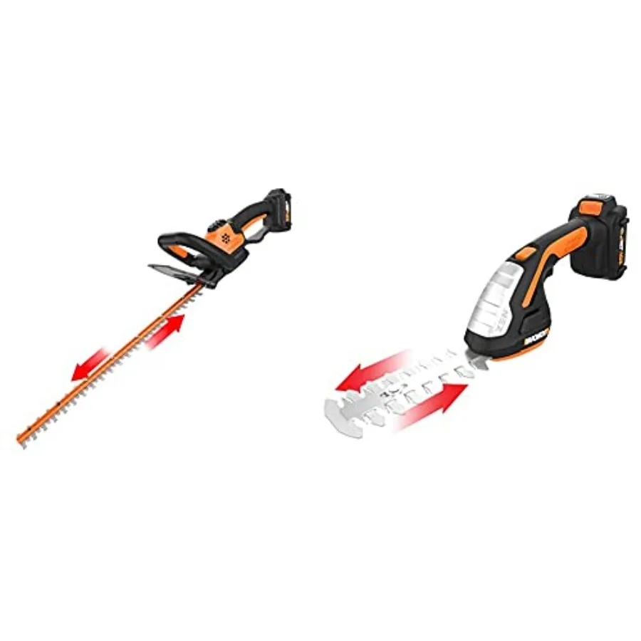 

WG261 20V Power Share 22" Cordless Hedge Trimmer Battery and Charger Included WG801 20V Power Share 4" Cordless Shear and