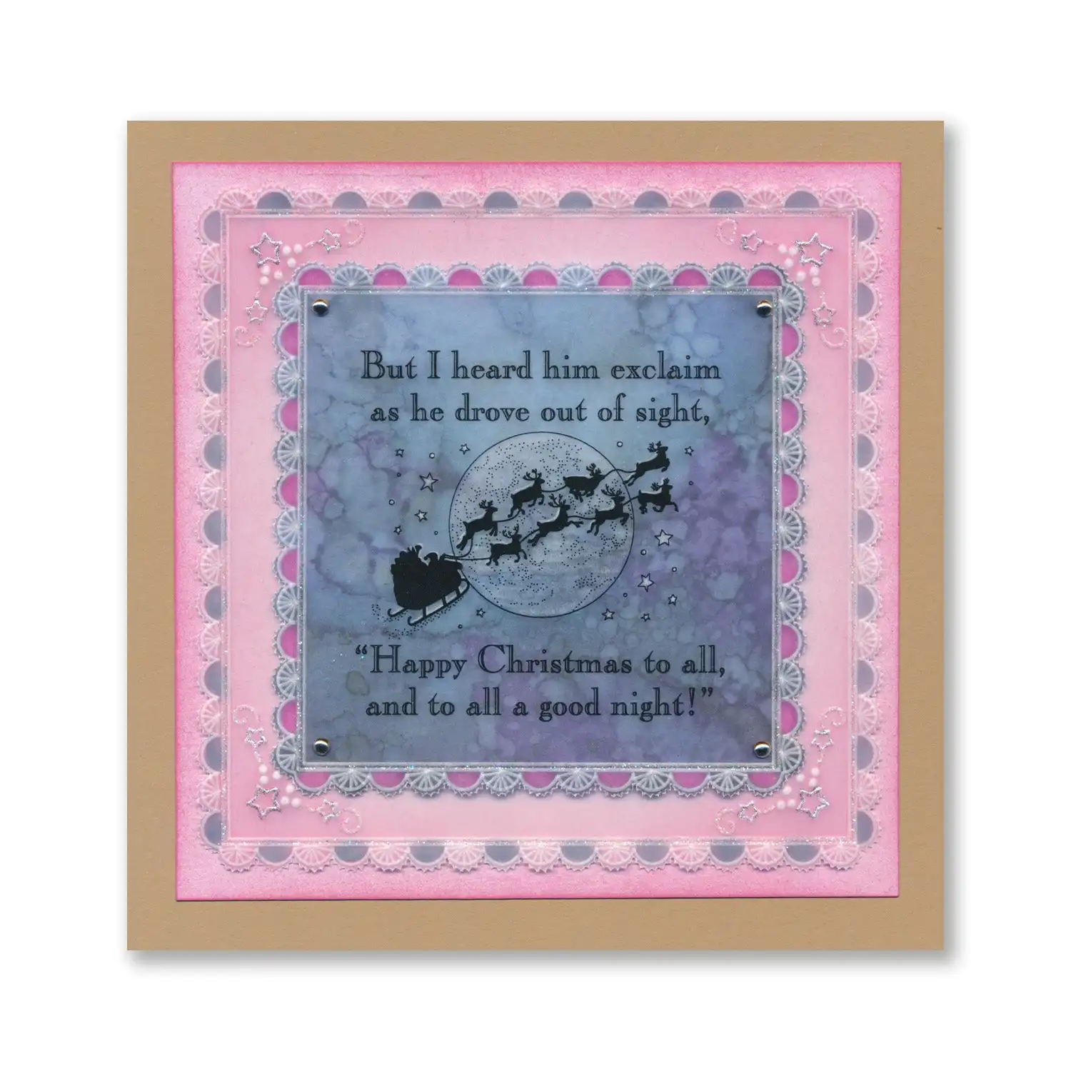 Christmas 2026 Twas the Night Santa Claus Stockings Fireplace Snow Globe Clear Stamps for DIY Making Gift Card Scrapbook Craft