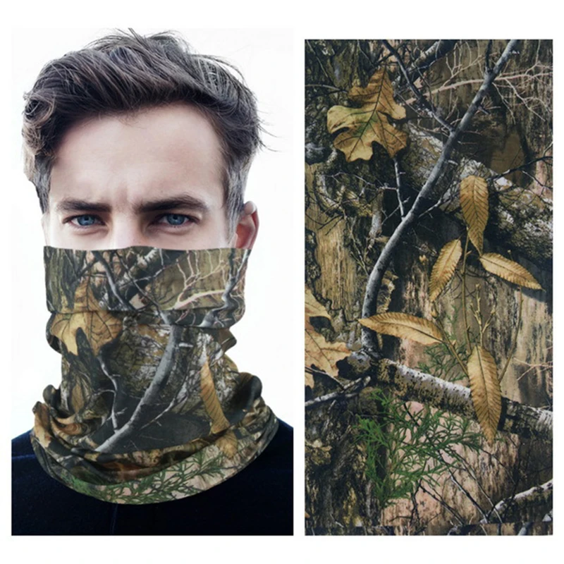 Camouflage Hiking Scarf Neck Gaiter Multicam Men\'s Bandana Mask Hunting Camping Face Shield Military Tube Scarf Half Mask Summer