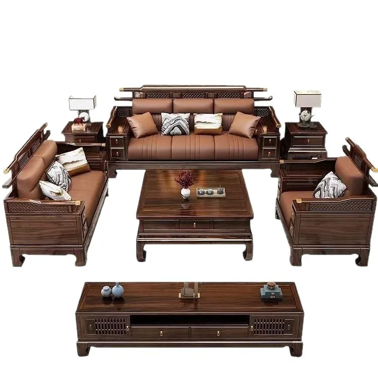 New Chinese ebony solid wood sofa winter and summer classical villa concubine sofa