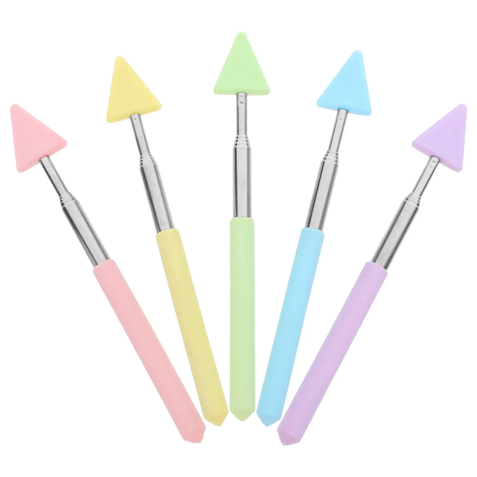 5Pcs Teaching Pointers Stainless Steel ABS Compact Telescopic Educational Indicator Sticks for Classroom Presentation Reading