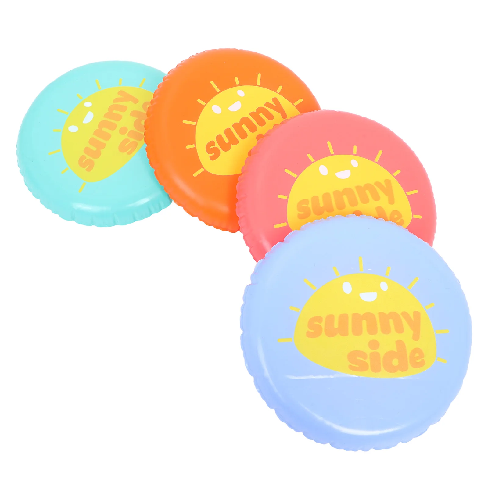 

4 Pcs Inflatable Beach Play Toy Flying Discs Training Toss and Catch Game Pvc Sand Toys