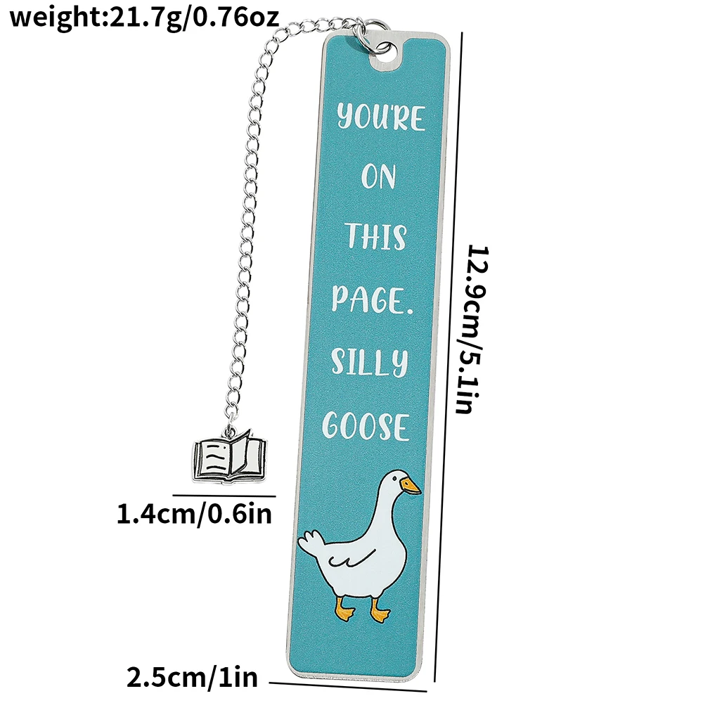 1Pc Anime Goose Stainless Steel Bookmarks Cartoon Bookmarks For Book Lovers Bookworms Holiday Gifts Ideal Gifts