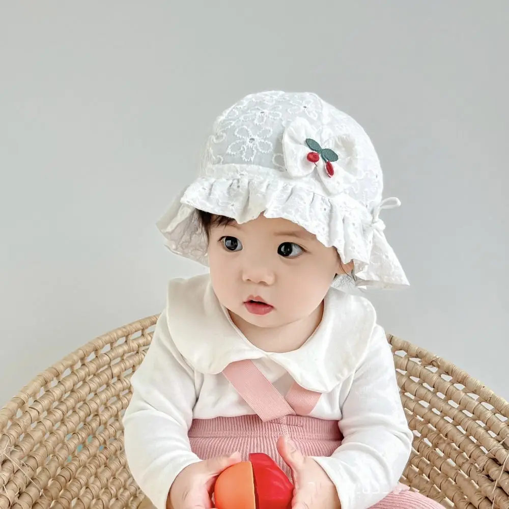 

Fashion Lace Ruffle Newborn Sun Hat Sweet Princess Infant Bucket Hat Sunscreen Ruffle Baby Fisherman Hat Kids