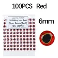 100pcs Red 6mm
