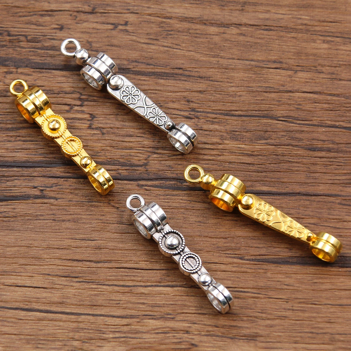 10PCS 2 Style 2 Color New Product Metal Alloy Geometry Pendant Porous Connector For Jewelry Making DIY Handmade Craft