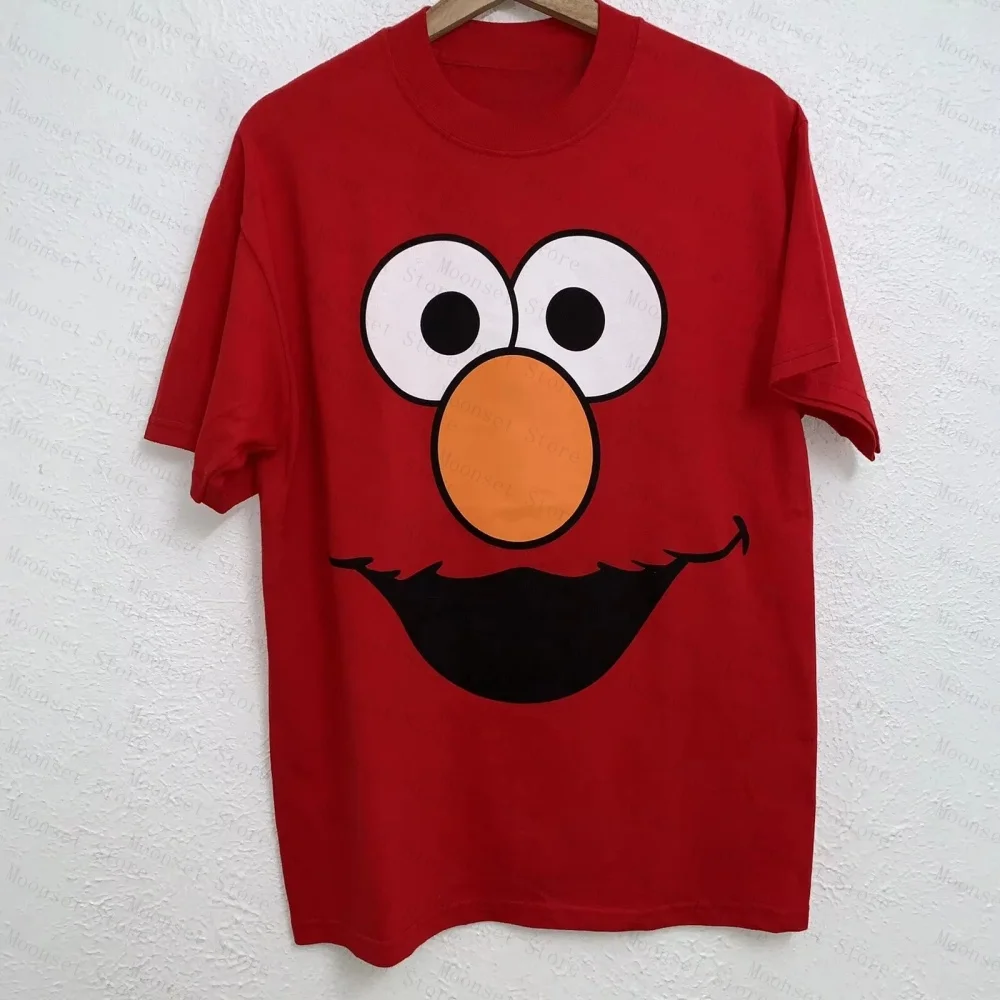 Sesamstraße Elmo Big Face T-Shirt – Sport-T-Shirt für Paare, bedrucktes Erinnerungs-T-Shirt für Enthusiasten, Alltagskleidung