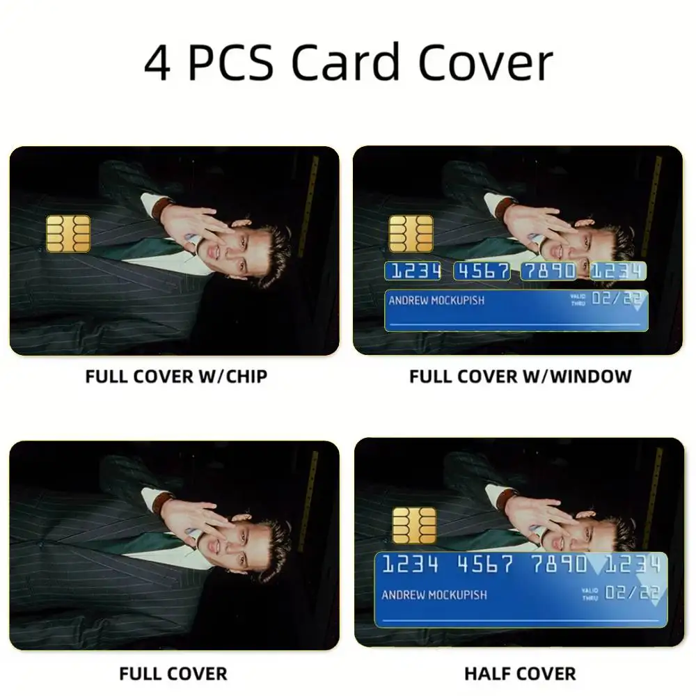 Actor Singer J-Johnny Depp Card Stickers For Debit Bank Credit Cards Metro Bus Pass Sticker Decoration Cover 4PCS Card Skin