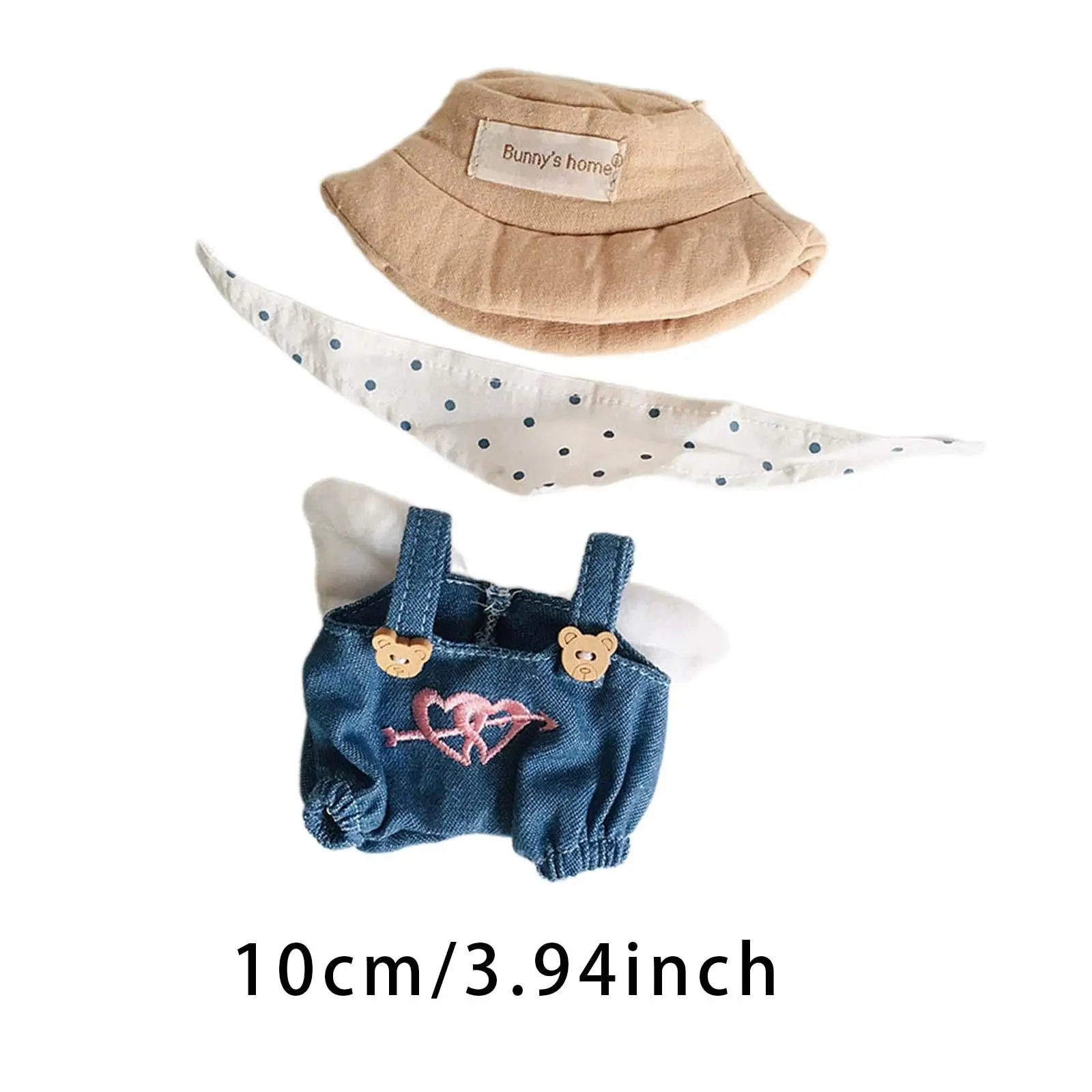 17 cm Plush Doll Clothes Stylish Comfortable Photo Props Stuffed Animals Accessories Plush Doll Accessories Doll Denim Overalls