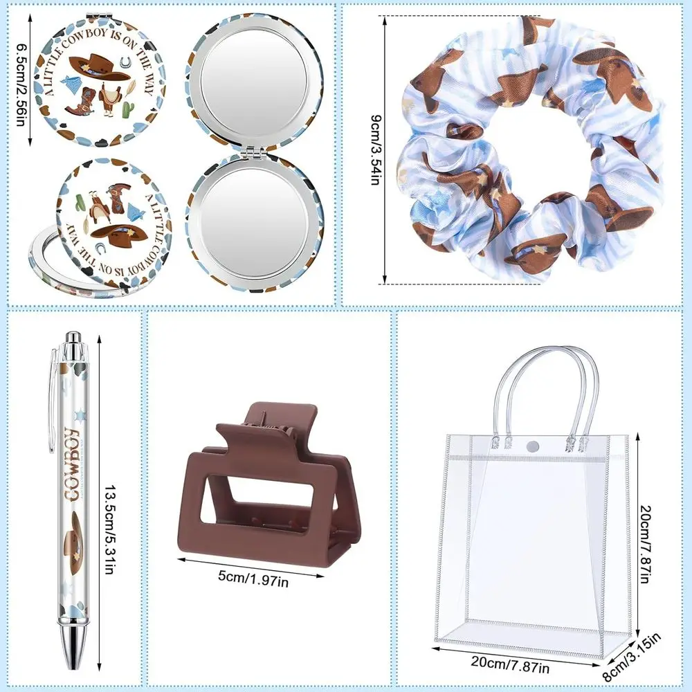 جوائز ألعاب استحمام الطفل ذات طابع رعاة البقر الغربي: البهلوانات، القش، المرايا، إكسسوارات الشعر، الأقلام، المشابك، وحقائب الهدايا #3