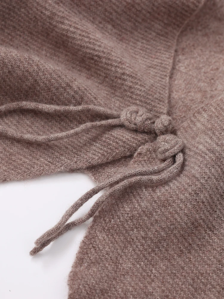 Chinese Knot Button Wrap Shawl 100% Wool Women Knitted Shoulder Wraps Scarf Cape Soft Neck Warm Cappa Cozy Fall Fashion Mantles