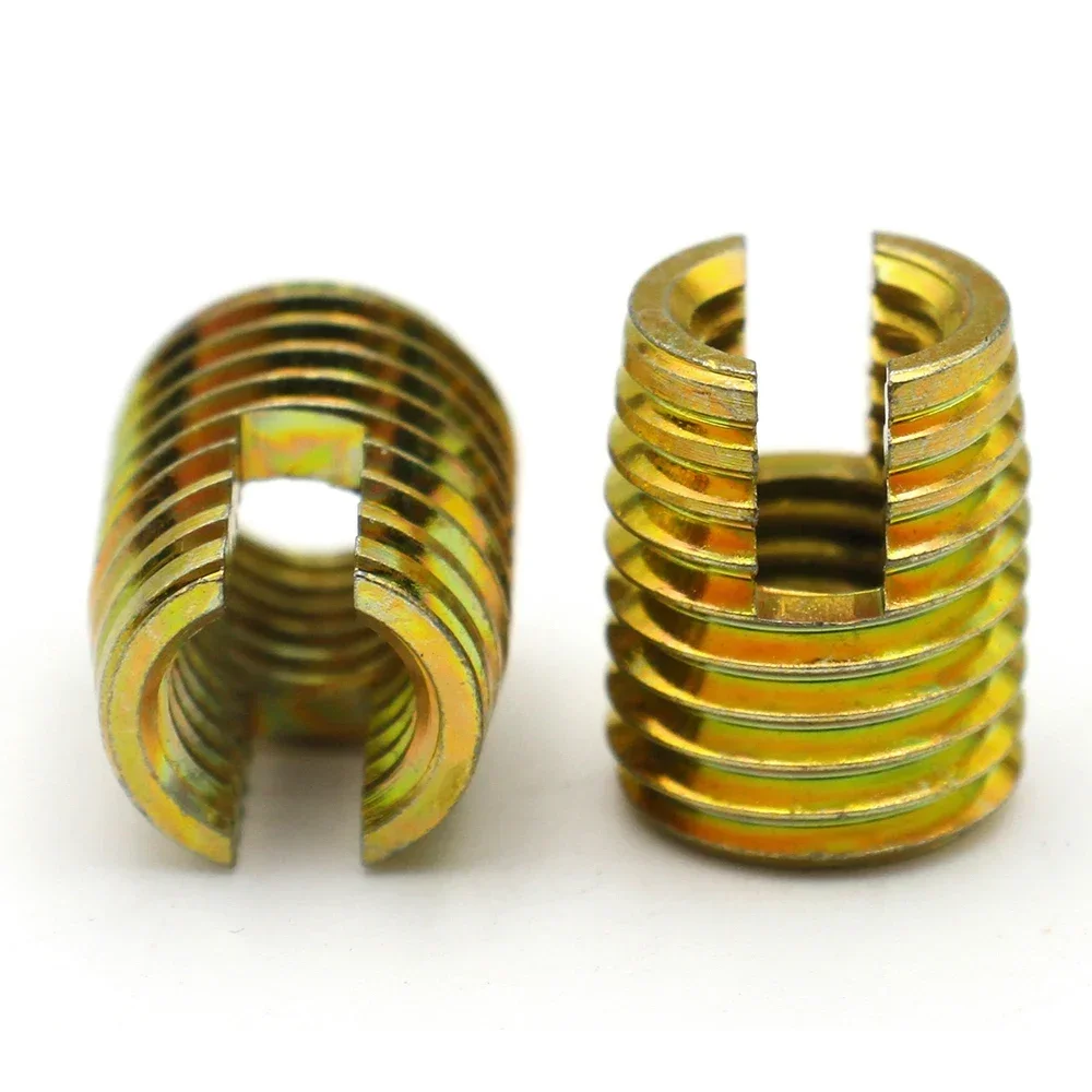 10-2PCS Galvanized / Stainless Steel M2 M2.5 M3 M4 M5 M6 M8 M10~M16 Thread Repair Insert Slotted Self-tapping Screw Sleeve Nuts